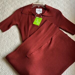 Sam Edelman Knit Maxi Dress. Burnt Orange Size XS